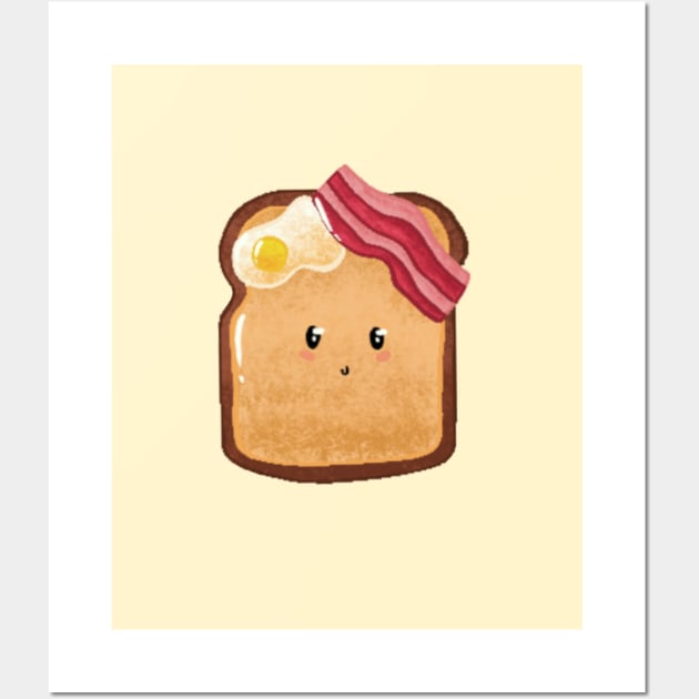 Eggs, bacon and toast Wall Art by Mydrawingsz